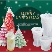 将图片加载到图库查看器，3D Christmas Candle Silicone Mold Santa Claus Christmas Tree 3D Silicone Candle Resin Mold DIY Aromatherapy Wax Candle Soap Concrete Clay Craft Cake Home Party Decor Creative DIY Scented Aromatherapy Candle Making Mold Decor
