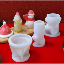 将图片加载到图库查看器，3D Christmas Candle Silicone Mold Santa Claus Christmas Tree 3D Silicone Candle Resin Mold DIY Aromatherapy Wax Candle Soap Concrete Clay Craft Cake Home Party Decor Creative DIY Scented Aromatherapy Candle Making Mold Decor

