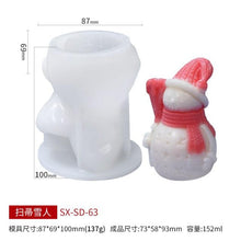将图片加载到图库查看器，3D Christmas Candle Silicone Mold Santa Claus Christmas Tree 3D Silicone Candle Resin Mold DIY Aromatherapy Wax Candle Soap Concrete Clay Craft Cake Home Party Decor Creative DIY Scented Aromatherapy Candle Making Mold Decor
