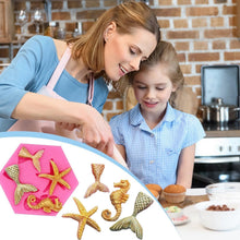 将图片加载到图库查看器，3D Cookie Decorating Sea Animal Silicone Molds Mold Cake Decoration Mold Best Mold Ocean Theme Silicone Mold Seaweed Sea Fish Shape Silicone Cake Baking Molds Chocolate Candy Baking Tool For Wedding Birthday Party Cake Decoration Cupcake Topper
