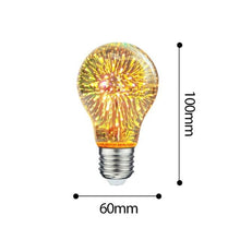 将图片加载到图库查看器，3D Decoration Light Bulb Star Fireworks Lamp Holiday Night Light Decorative Antique Filament Light Warm Cage Filament Galaxy Inspired Light Light bulb for Most Lamp Pendant and Ceiling
