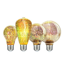 将图片加载到图库查看器，3D Decoration Light Bulb Star Fireworks Lamp Holiday Night Light Decorative Antique Filament Light Warm Cage Filament Galaxy Inspired Light Light bulb for Most Lamp Pendant and Ceiling
