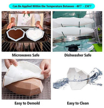 Load image into Gallery viewer, 3D Diamond Love Heart Food Grade Mold Shaped Silicone With Dessert Decorating Cakes Mould For Birthday Fondant Chocolate Baking Diamond Heart Love Shape Silicone Mousse Cake Dessert Chocolate Mold

