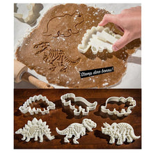 Load image into Gallery viewer, 3D Dinosaur Cookie Cutters Mold Dinosaur Biscuit Cartoon Mould Sugarcraft Dessert Baking Silicone Mold For Sop Cake Decor Tool Dinosaur Fossil Cookie Making Molds Stamps For Kitchen
