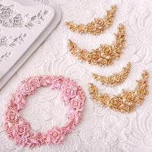 Load image into Gallery viewer, 3D Flower Silicone Mold Sugar Paste Fondant Cake Decor Tool Chocolate Cake Candy Fence Shaped Mold Baking Cake Moulds Mini Sizes Roses Flower Fondant Candy Silicone Mold
