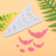 Load image into Gallery viewer, 3D Flower Silicone Mold Sugar Paste Fondant Cake Decor Tool Chocolate Cake Candy Fence Shaped Mold Baking Cake Moulds Mini Sizes Roses Flower Fondant Candy Silicone Mold
