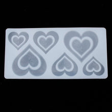 将图片加载到图库查看器，3D Heart Shape Chocolate Silicone Mold Cookie Wedding Cake Toppers Tools Heart Shaped Silicone Mold Resin Soft Candy Chocolate Jelly Gummy Ice Beautiful Valentines Heart Shaped Mold
