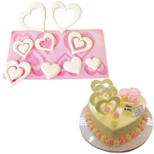 将图片加载到图库查看器，3D Heart Shape Chocolate Silicone Mold Cookie Wedding Cake Toppers Tools Heart Shaped Silicone Mold Resin Soft Candy Chocolate Jelly Gummy Ice Beautiful Valentines Heart Shaped Mold
