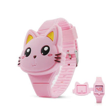 将图片加载到图库查看器，3D Kids Watches Cute Rabbit Cat LED Electronic Children Watch Boys and Girls Silicone Toy Wristwatches Girls Watch Digital Cute Shape LED Fashion Silicone Band Clamshell Design Wrist Watch
