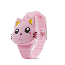将图片加载到图库查看器，3D Kids Watches Cute Rabbit Cat LED Electronic Children Watch Boys and Girls Silicone Toy Wristwatches Girls Watch Digital Cute Shape LED Fashion Silicone Band Clamshell Design Wrist Watch
