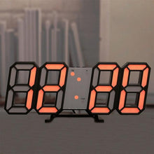 将图片加载到图库查看器，3D Large LED Digital Wall Clock Date Time Celsius Nightlight Display Table Desktop Clocks 3D Digital Alarm Clock Modern Design LED Wall Desk Clocks 12/24H Time /Date/ Temperature Display Nightlight /Brightness Adjustable/ Alarm Clock For Living Room
