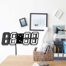 将图片加载到图库查看器，3D Large LED Digital Wall Clock Date Time Celsius Nightlight Display Table Desktop Clocks 3D Digital Alarm Clock Modern Design LED Wall Desk Clocks 12/24H Time /Date/ Temperature Display Nightlight /Brightness Adjustable/ Alarm Clock For Living Room
