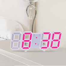 将图片加载到图库查看器，3D Large LED Digital Wall Clock Date Time Celsius Nightlight Display Table Desktop Clocks 3D Digital Alarm Clock Modern Design LED Wall Desk Clocks 12/24H Time /Date/ Temperature Display Nightlight /Brightness Adjustable/ Alarm Clock For Living Room
