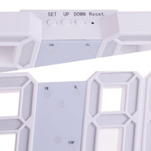 将图片加载到图库查看器，3D Large LED Digital Wall Clock Date Time Celsius Nightlight Display Table Desktop Clocks 3D Digital Alarm Clock Modern Design LED Wall Desk Clocks 12/24H Time /Date/ Temperature Display Nightlight /Brightness Adjustable/ Alarm Clock For Living Room
