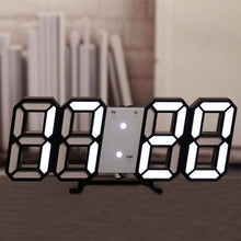 将图片加载到图库查看器，3D Large LED Digital Wall Clock Date Time Celsius Nightlight Display Table Desktop Clocks 3D Digital Alarm Clock Modern Design LED Wall Desk Clocks 12/24H Time /Date/ Temperature Display Nightlight /Brightness Adjustable/ Alarm Clock For Living Room
