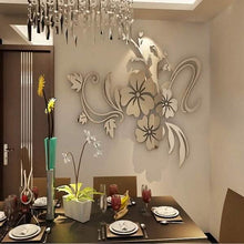 将图片加载到图库查看器，3D Mirror Flower Removable Wall Sticker
