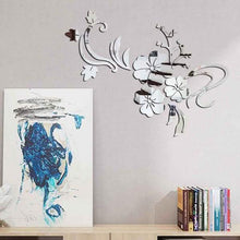将图片加载到图库查看器，3D Mirror Flower Removable Wall Sticker
