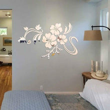 将图片加载到图库查看器，3D Mirror Flower Removable Wall Sticker
