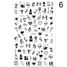 将图片加载到图库查看器，3D Nail Sticker Russian English Letter Sticker For Nails Foil Love Heart Design Accessories Fashion Manicures Sticker Decoration  Nail Art Stickers Water Transfer Nail Decals Full Wraps Gradient Acrylic Nail Kits for Women Manicure Decoration
