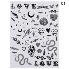 将图片加载到图库查看器，3D Nail Sticker Russian English Letter Sticker For Nails Foil Love Heart Design Accessories Fashion Manicures Sticker Decoration  Nail Art Stickers Water Transfer Nail Decals Full Wraps Gradient Acrylic Nail Kits for Women Manicure Decoration
