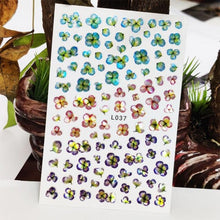 将图片加载到图库查看器，3D Nail Sticker Waterproof Shining Decals Stickers for Nails Cute Beautiful Love Heart Nail Art Decoration Aurora Silver Design Nail Art Stickers Decals Nail Art Supplies Valentines Day 3D Self-Adhesive Nail Decorations Manicuring Nail Art Manicure
