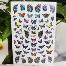 将图片加载到图库查看器，3D Nail Sticker Waterproof Shining Decals Stickers for Nails Cute Beautiful Love Heart Nail Art Decoration Aurora Silver Design Nail Art Stickers Decals Nail Art Supplies Valentines Day 3D Self-Adhesive Nail Decorations Manicuring Nail Art Manicure
