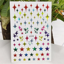 将图片加载到图库查看器，3D Nail Sticker Waterproof Shining Decals Stickers for Nails Cute Beautiful Love Heart Nail Art Decoration Aurora Silver Design Nail Art Stickers Decals Nail Art Supplies Valentines Day 3D Self-Adhesive Nail Decorations Manicuring Nail Art Manicure
