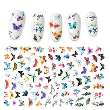 Load image into Gallery viewer, 3D Nail Stickers Leaves Butterfly Panda Love Heart Design Stickers For Nails Manicure Foil Nail Art Decor  Girls Manicure Decoration Nail Art Supplies 3D Self-Adhesive Nail Decals Designer Nail Stickers for Acrylic Nails
