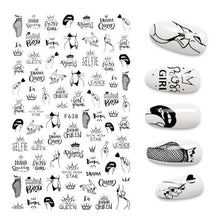 Load image into Gallery viewer, 3D Nail Stickers Leaves Butterfly Panda Love Heart Design Stickers For Nails Manicure Foil Nail Art Decor  Girls Manicure Decoration Nail Art Supplies 3D Self-Adhesive Nail Decals Designer Nail Stickers for Acrylic Nails
