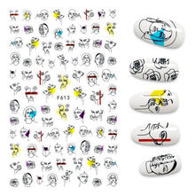 Load image into Gallery viewer, 3D Nail Stickers Leaves Butterfly Panda Love Heart Design Stickers For Nails Manicure Foil Nail Art Decor  Girls Manicure Decoration Nail Art Supplies 3D Self-Adhesive Nail Decals Designer Nail Stickers for Acrylic Nails
