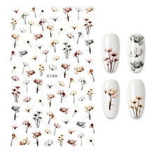 Load image into Gallery viewer, 3D Nail Stickers Leaves Butterfly Panda Love Heart Design Stickers For Nails Manicure Foil Nail Art Decor  Girls Manicure Decoration Nail Art Supplies 3D Self-Adhesive Nail Decals Designer Nail Stickers for Acrylic Nails
