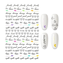 Load image into Gallery viewer, 3D Nail Stickers Leaves Butterfly Panda Love Heart Design Stickers For Nails Manicure Foil Nail Art Decor  Girls Manicure Decoration Nail Art Supplies 3D Self-Adhesive Nail Decals Designer Nail Stickers for Acrylic Nails
