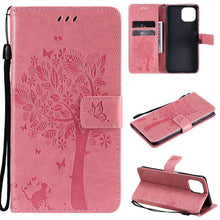 Load image into Gallery viewer, 3D Tree Flip Leather Case For iPhone 13 12 Mini Phone Cover PU Leather Wallet Case with Card Holder Kickstand Wrist Strap Flip Cover for iPhone
