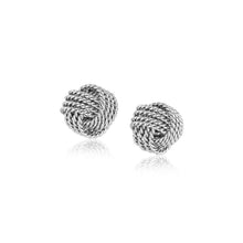 Load image into Gallery viewer, Sterling Silver Textured Love Knot Stud Style Earrings
