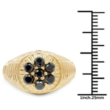 将图片加载到图库查看器，0.91 Carat Genuine Black Diamond .925 Sterling Silver Ring
