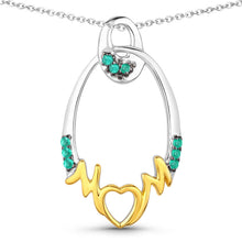 Load image into Gallery viewer, 0.15 Carat Genuine Emerald .925 Sterling Silver Pendant
