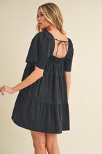 Load image into Gallery viewer, Square Neck Half Sleeve Tiered Summer Dress For Women–Elegant &amp; Flattering with Ruched Detail &amp; Chic Tiered Design
