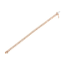 Load image into Gallery viewer, 14KT Rose Gold Plated Sterling Silver Diamond S Link Tennis Bracelet (2 cttw, J-K Color, I1-I2 Clarity) - Size 7.5"
