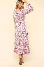 Load image into Gallery viewer, Lilac Full Size Floral V-Neck Long Sleeve Dress With Side Pockets Elegant &amp; Practical Dress
