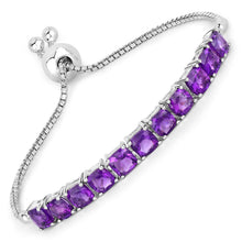 Load image into Gallery viewer, 6.05 Carat Genuine Amethyst .925 Sterling Silver Bracelet
