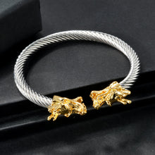 Load image into Gallery viewer, Double Dragon Copper Bracelet – Rock &amp; Hip-Hop Style, Unisex

