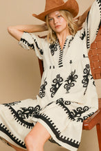 Load image into Gallery viewer, Vintage Cream Printed Midi Dress Timeless &amp; Elegant Dress For Women Classic Design Dress
