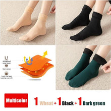 Load image into Gallery viewer, 3Pairs Female Winter Warm Thicken Thermal Soft Casual Solid Color Socks Wool Cashmere Home Snow Boots Velvet Home Floor Sock For Women
