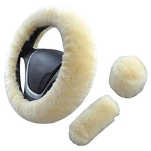 Load image into Gallery viewer, 3Pcs Set Winter Fashion Wool Fur Soft Furry Car Steering Wheel Covers 16 Colors Winter Universal Hand Brake Gear Cover  Car Accessories
