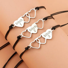 Load image into Gallery viewer, 3Pcs/Set Charm Friendship Sister Bracelets Best Friend Bracelet With Card Friendship Bff Matching Distance Heart Bracelet Gifts For Women Girls Teen Men
