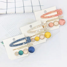 Load image into Gallery viewer, 3PCS/Set Women Girls Hair Clips Square Round Pearls Hairpins Headband Barrettes Fashion Hair Clip Hairpins for Women Girls Headwear Styling Tools

