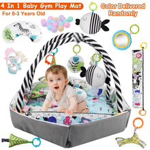 Load image into Gallery viewer, 4-in-1 Baby Gym Play Mat Ball Pit with Pillow 18 Balls 9 Toys for 0-3 Years Old
