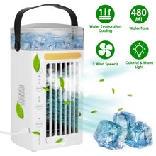 Load image into Gallery viewer, 4-in-1 Evaporative Air Cooler Water Mist Cooling Fan
