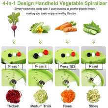 将图片加载到图库查看器，4-in-1 Fruit Vegetable Slicer Adjustable Spiral Grater
