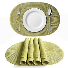 将图片加载到图库查看器，4-Pack: Cotton Oval Dining Mat
